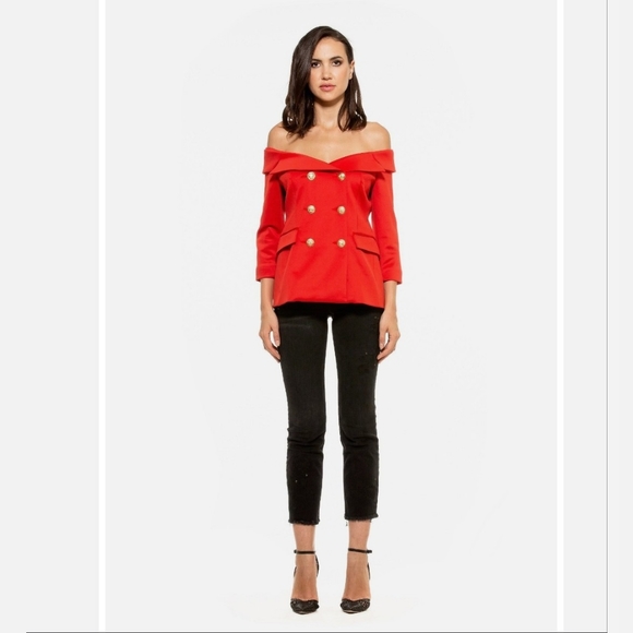 NWT!Alexia Admor Anthropologie Women's Double Breasted Gold Button Jacke… - Picture 7 of 7